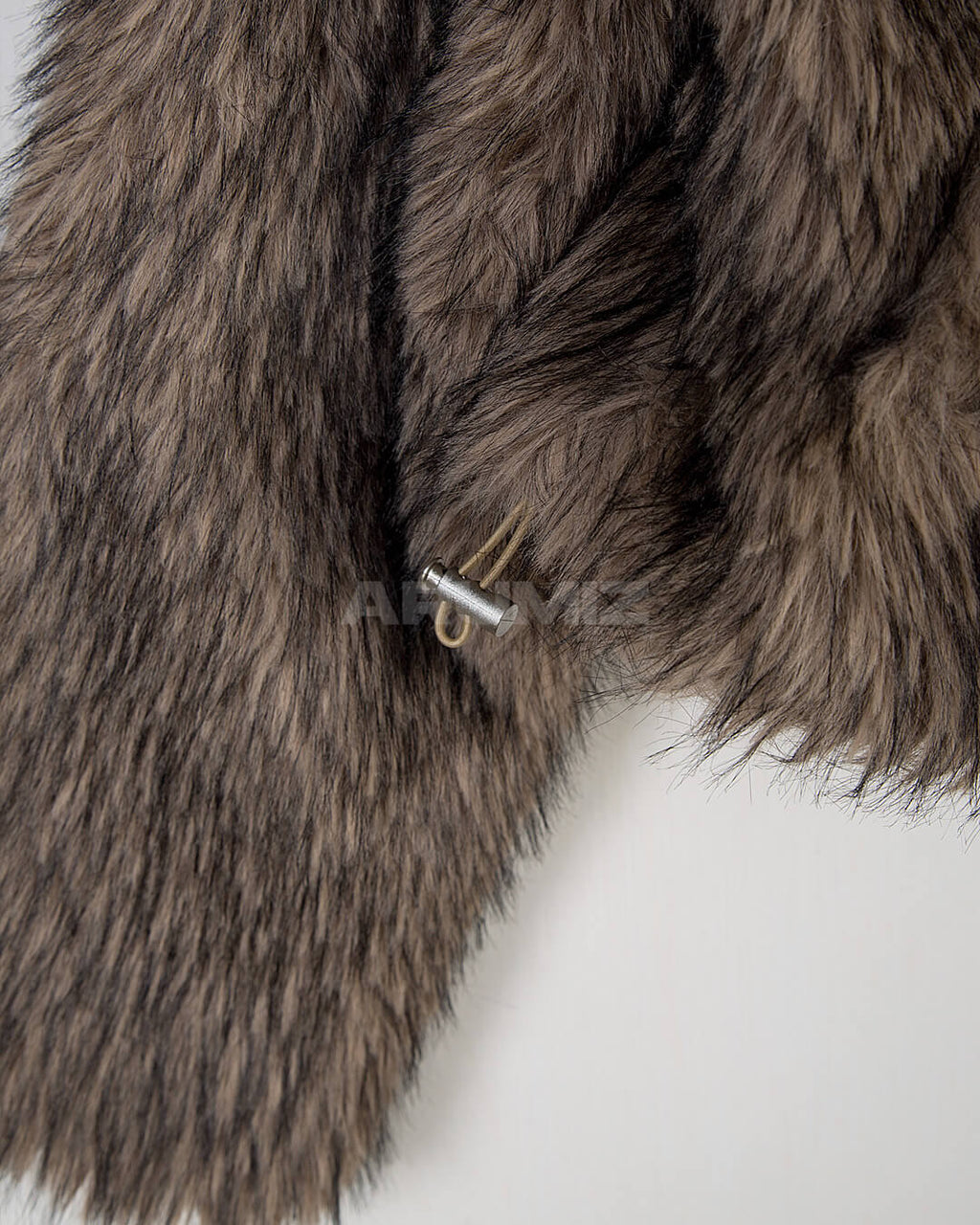 Wolf Faux Fur Hooded Cropped Jacket