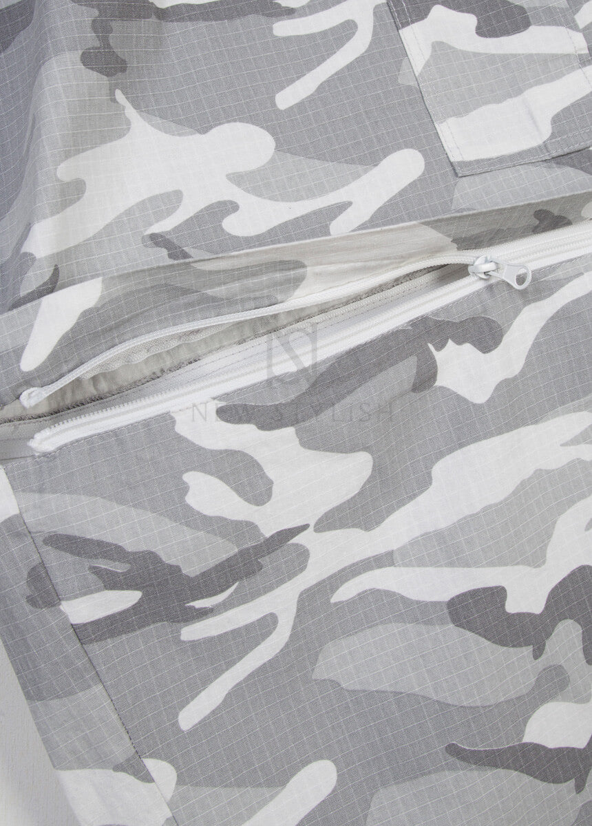 Convertible Two-Way Camo Wide-Leg Cargo Pants