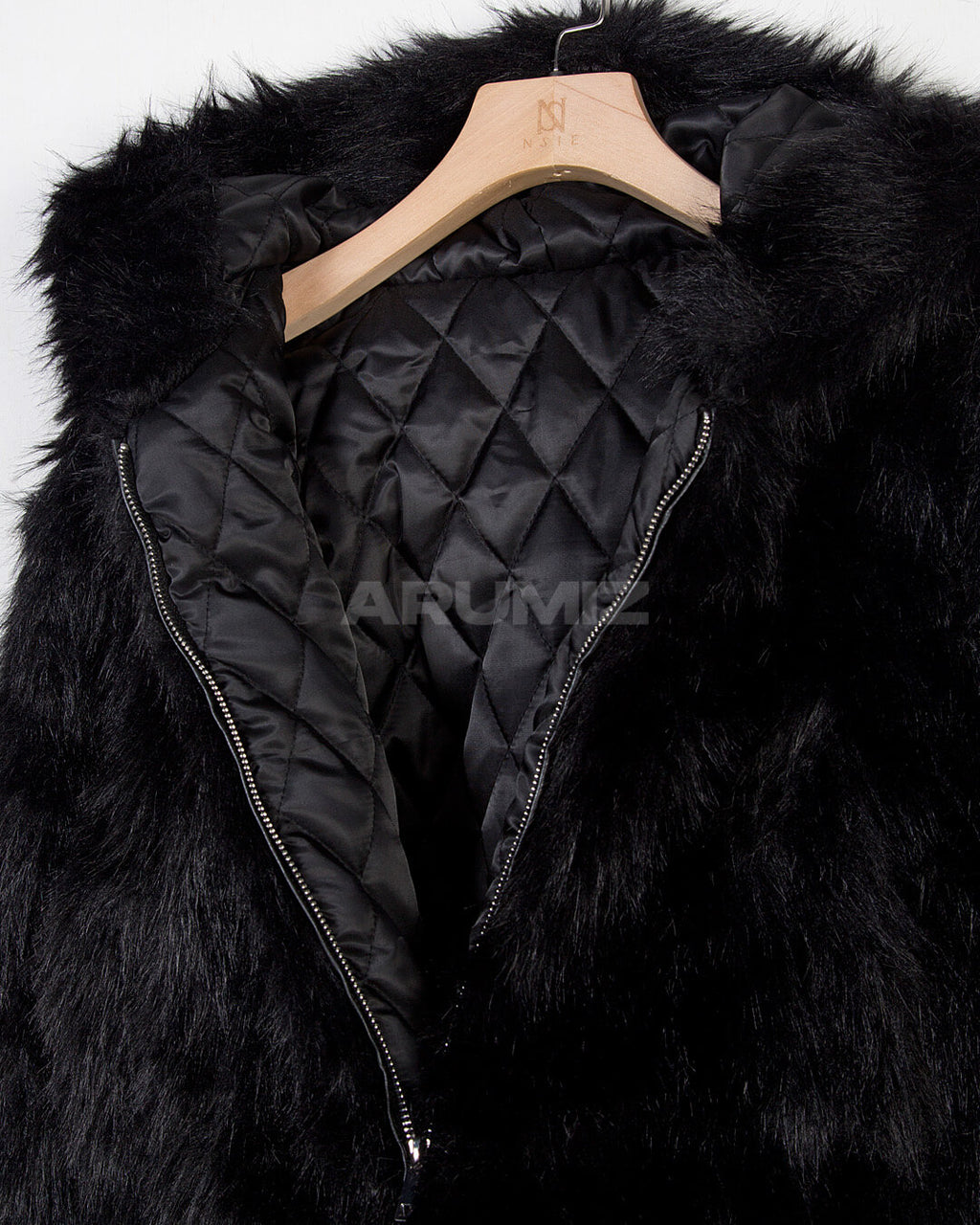 Wolf Faux Fur Hooded Cropped Jacket