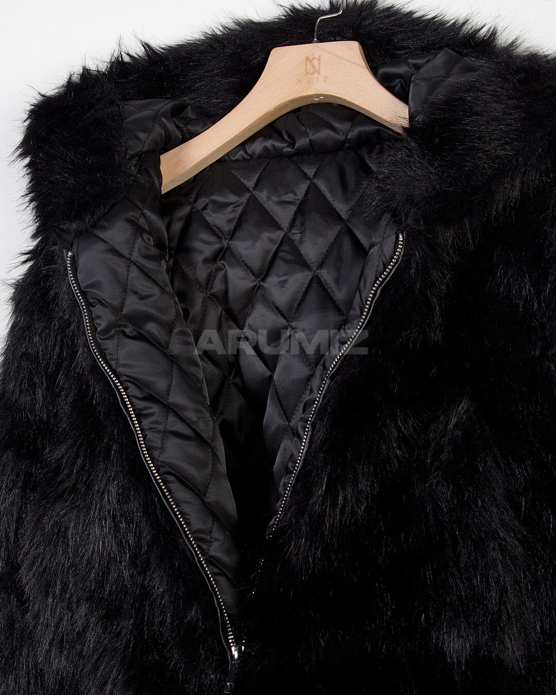Wolf Faux Fur Hooded Cropped Jacket