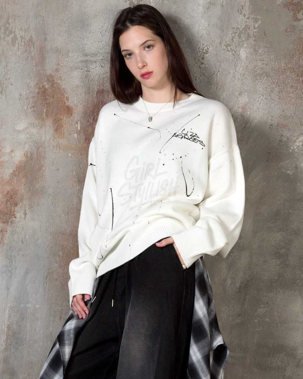 Paint Splatter Graffiti Loose-Fit Sweater
