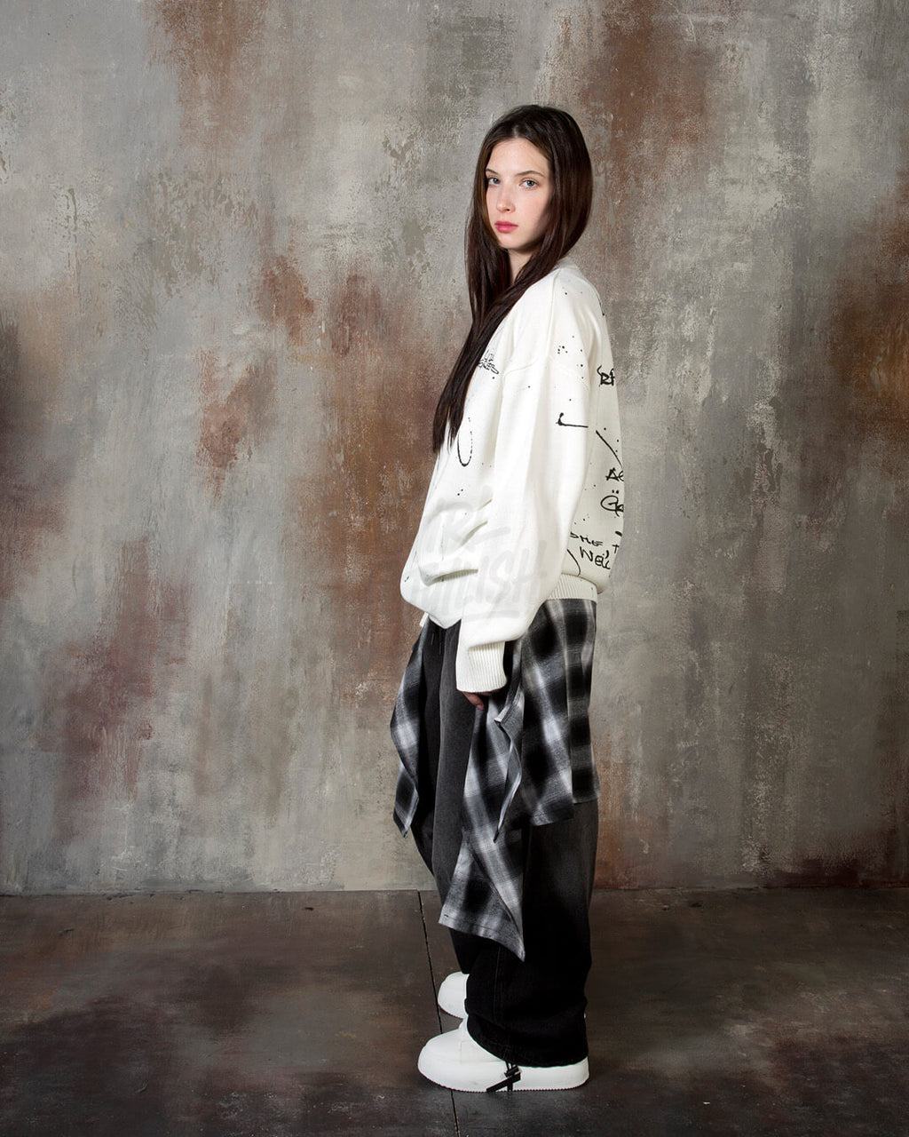 Paint Splatter Graffiti Loose-Fit Sweater
