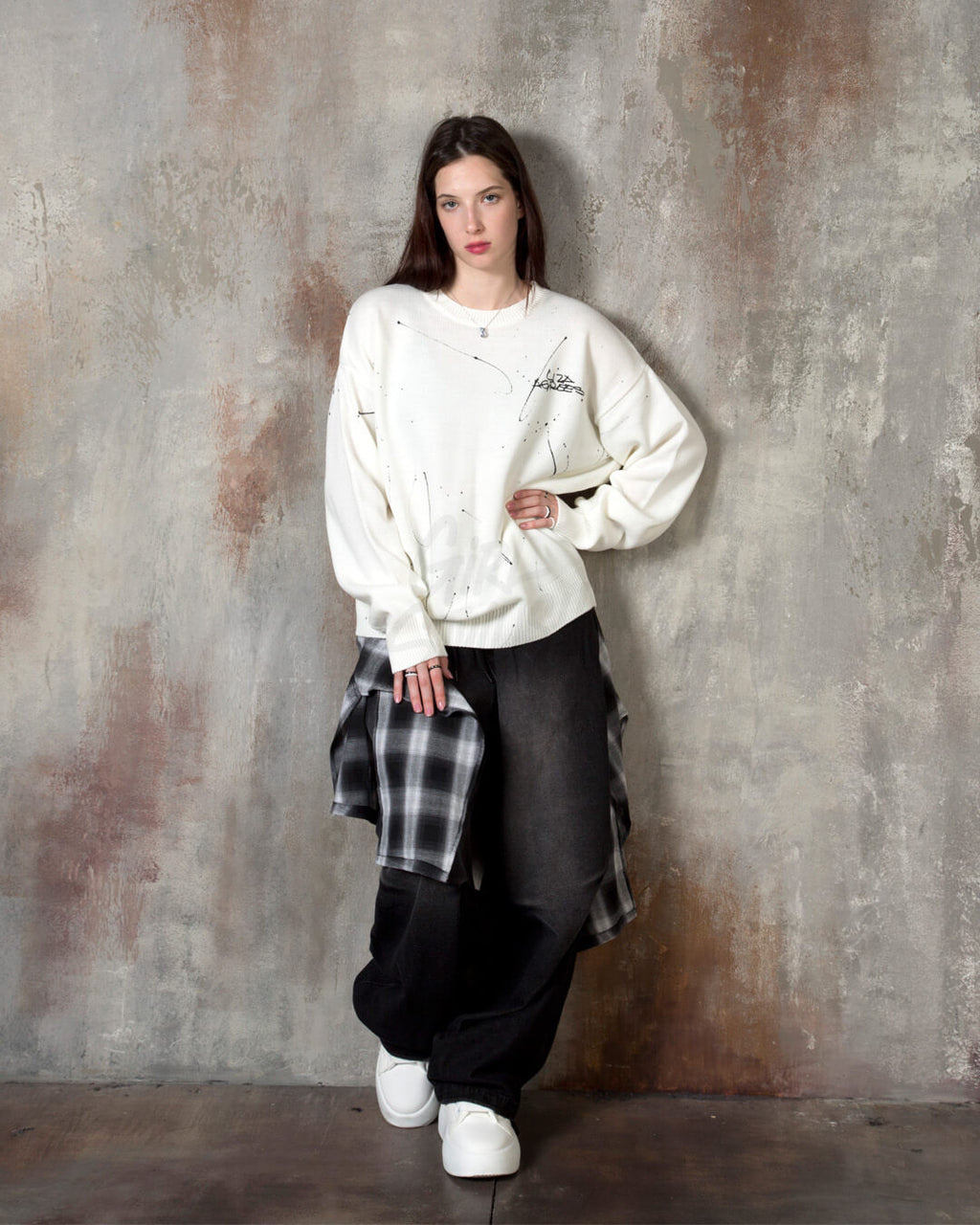 Paint Splatter Graffiti Loose-Fit Sweater