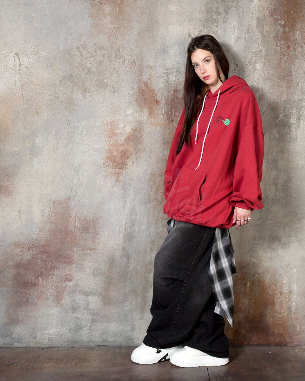 Vintage Cartoon Graphic Oversized Back-Print Hoodie