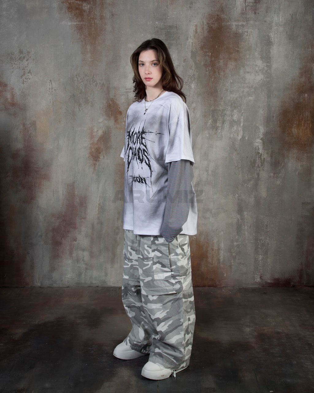 Convertible Two-Way Camo Wide-Leg Cargo Pants