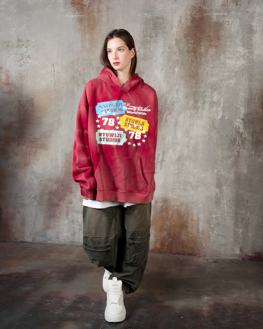 Vintage Washed Wide Cotton Zip Cargo Pants