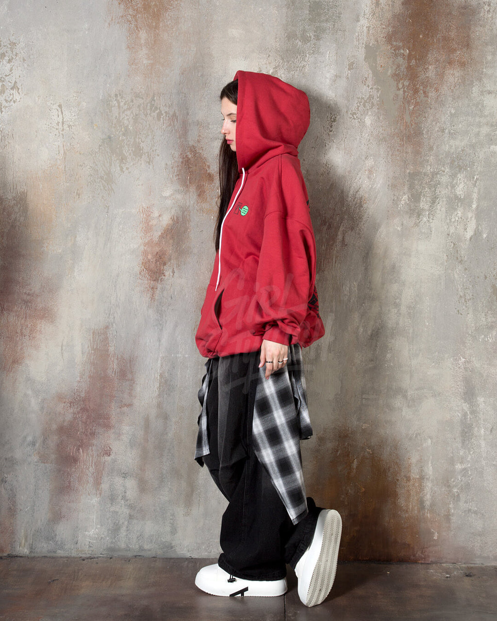 Vintage Cartoon Graphic Oversized Back-Print Hoodie