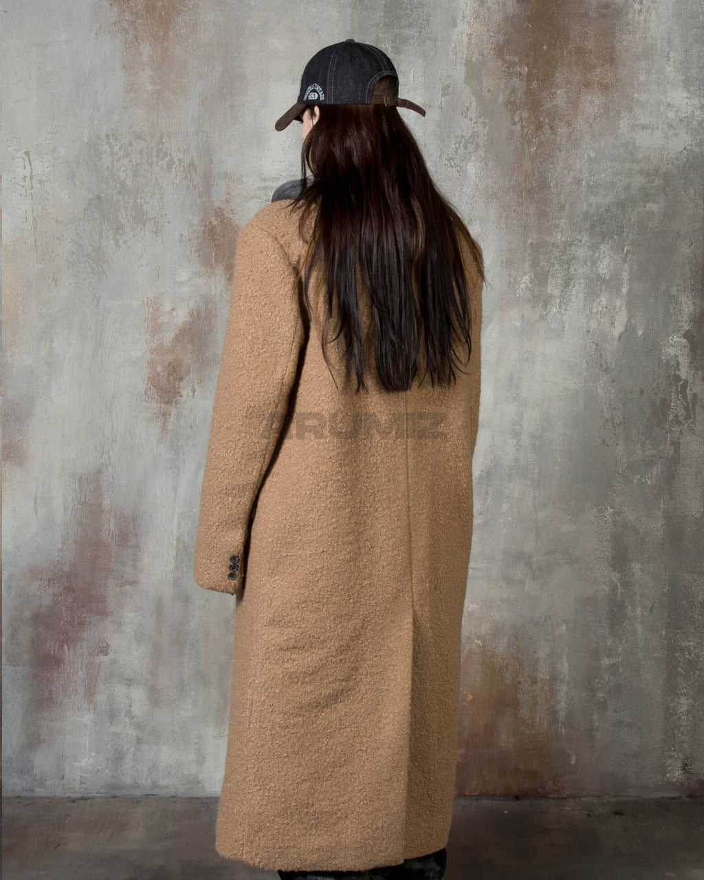 Boucle Long Double Wool Overcoat