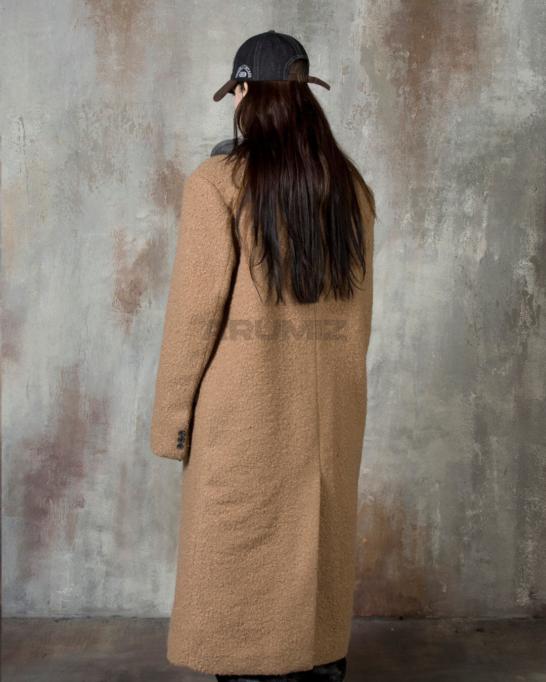 Boucle Long Double Wool Overcoat