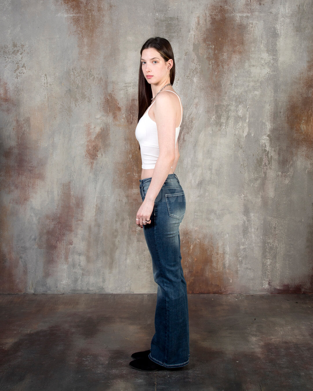 Vintage Cat Whisker Washed Flared Bootcut Jeans