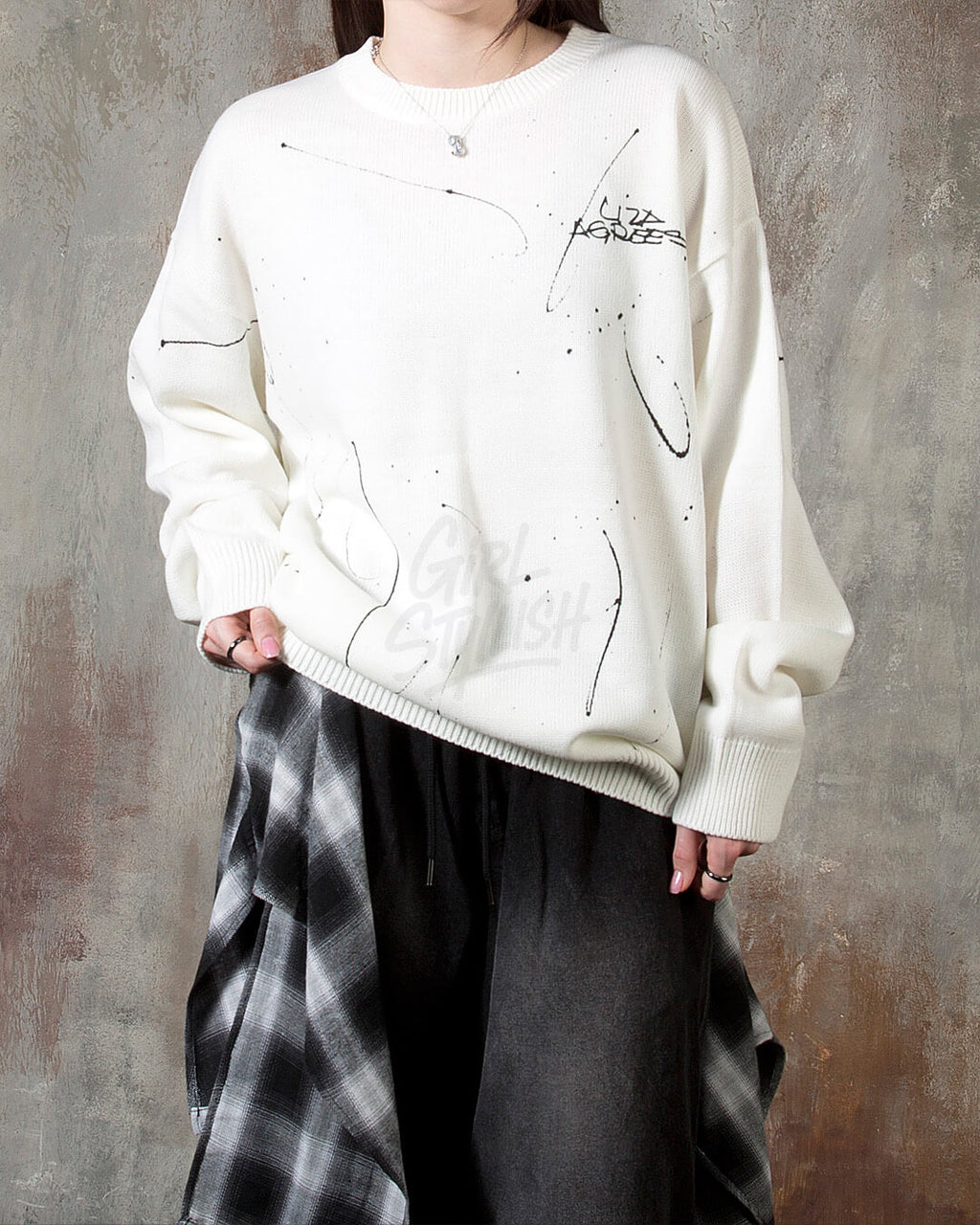 Paint Splatter Graffiti Loose-Fit Sweater