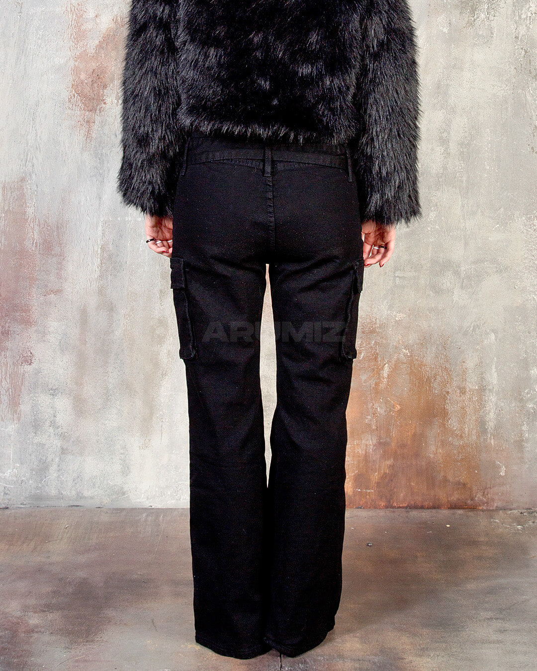 Eyelet Belt Flared Bootcut Cargo Pants