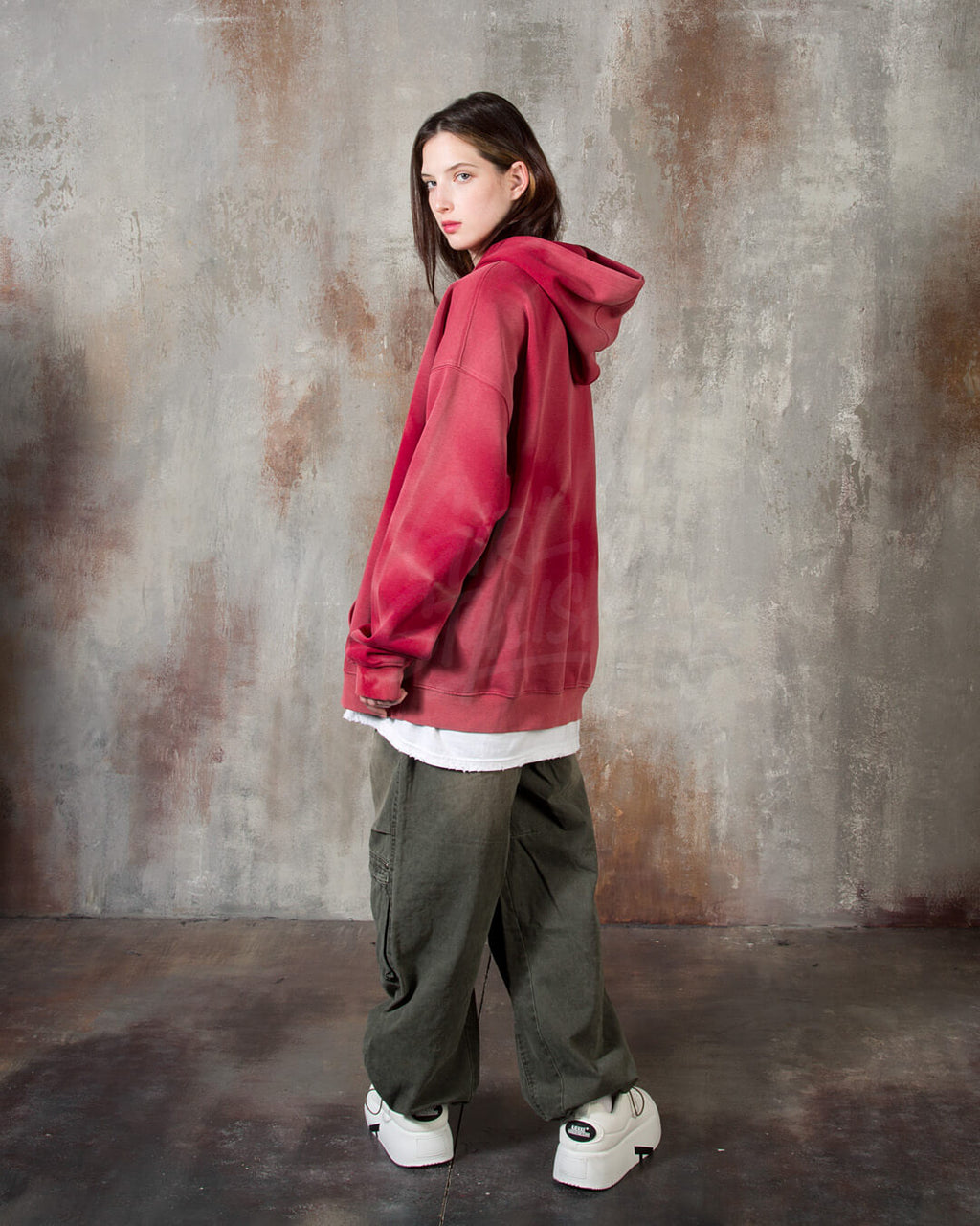 Vintage Washed Wide Cotton Zip Cargo Pants