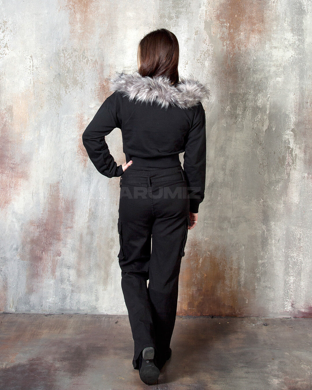 Eyelet Belt Flared Bootcut Cargo Pants