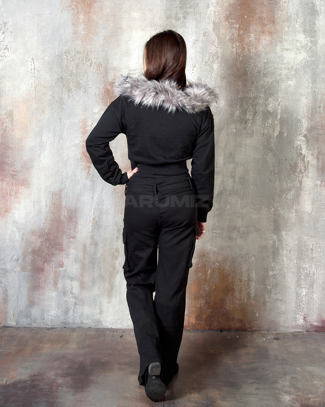 Eyelet Belt Flared Bootcut Cargo Pants