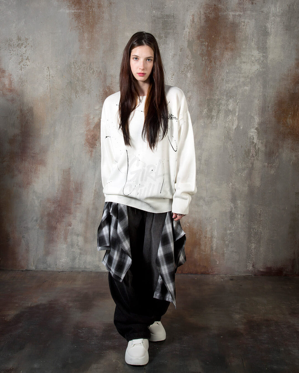 Paint Splatter Graffiti Loose-Fit Sweater