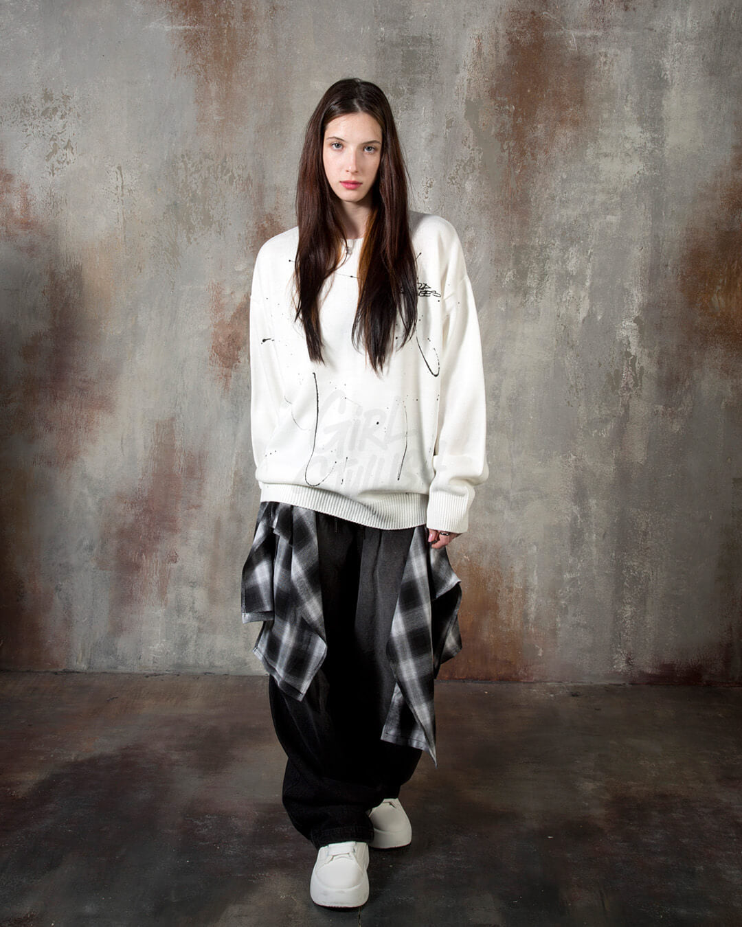 Paint Splatter Graffiti Loose-Fit Sweater