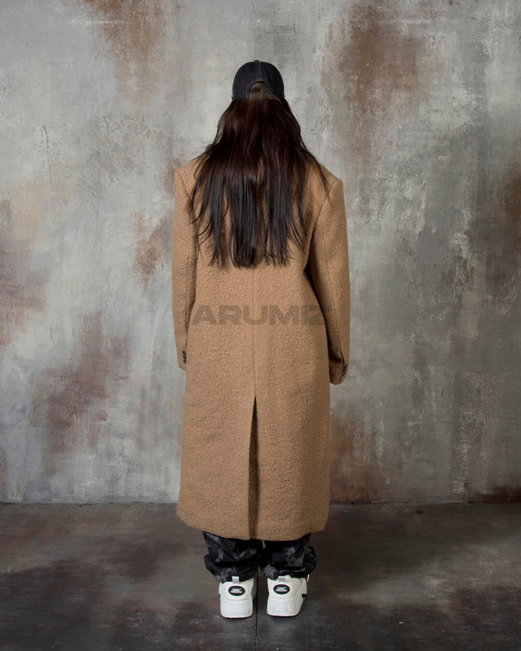 Boucle Long Double Wool Overcoat